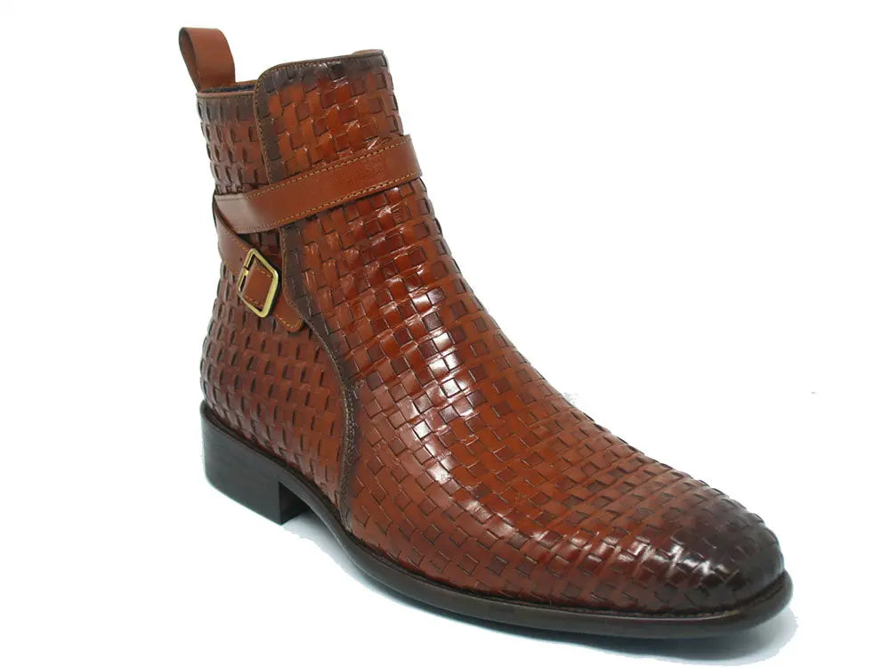 Basket Weave Calfskin Buckle Boot - 8