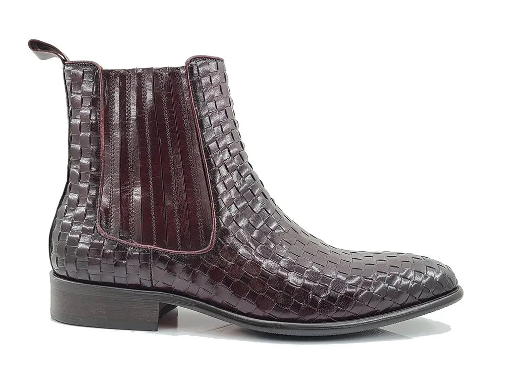 Basket Weave Leather Chelsea Boot - 7.5