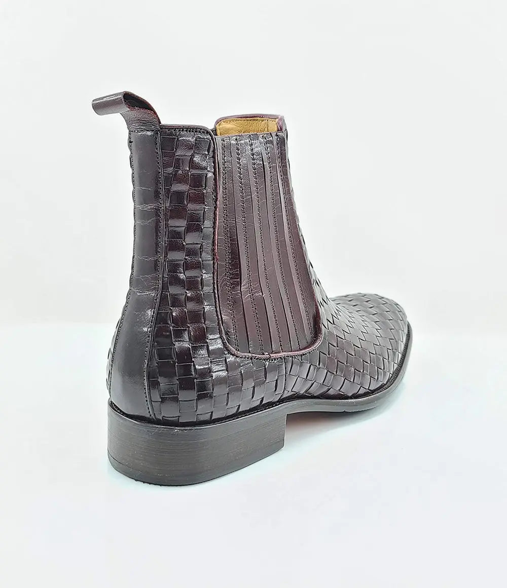 Basket Weave Leather Chelsea Boot - 7.5