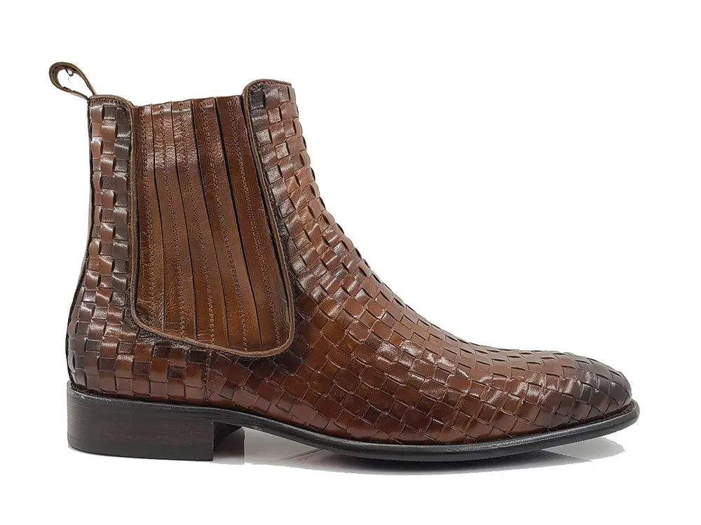 Basket Weave Leather Chelsea Boot - 7.5