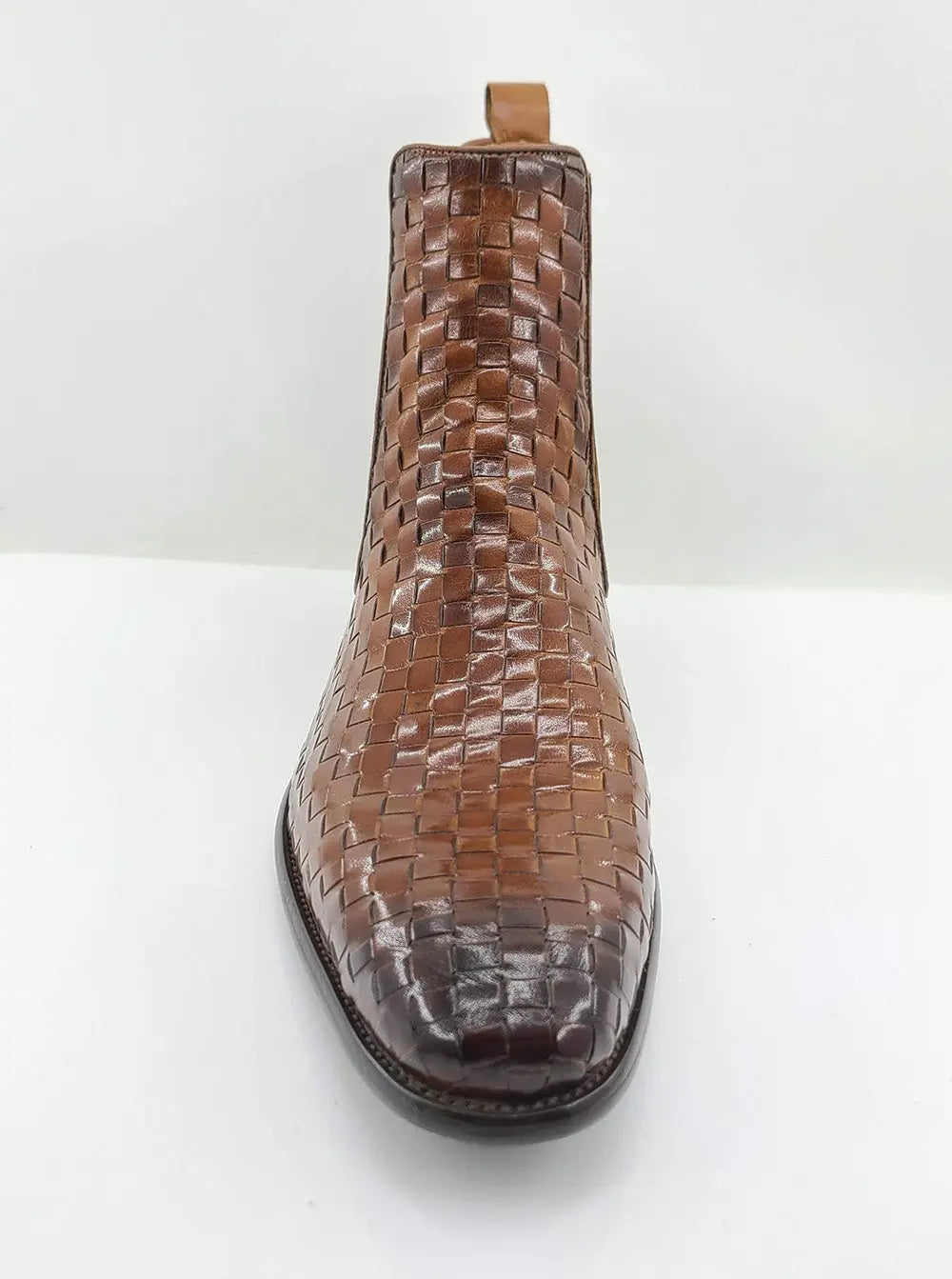 Basket Weave Leather Chelsea Boot - 7.5