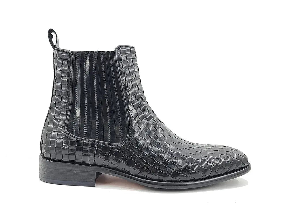 Basket Weave Leather Chelsea Boot - 7.5