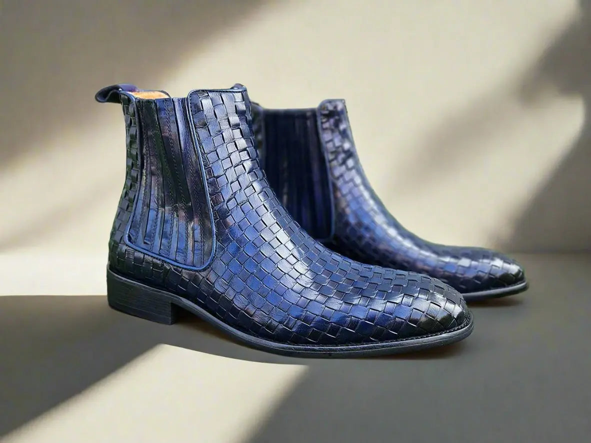 Basket Weave Leather Chelsea Boot - 7.5