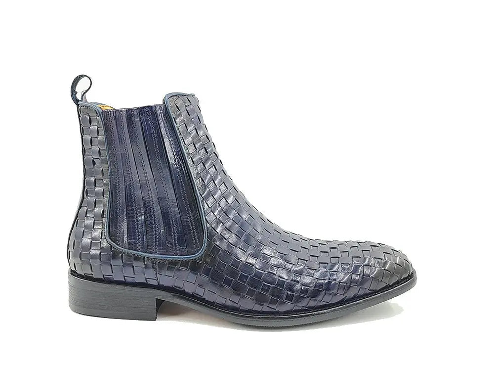 Basket Weave Leather Chelsea Boot - 7.5