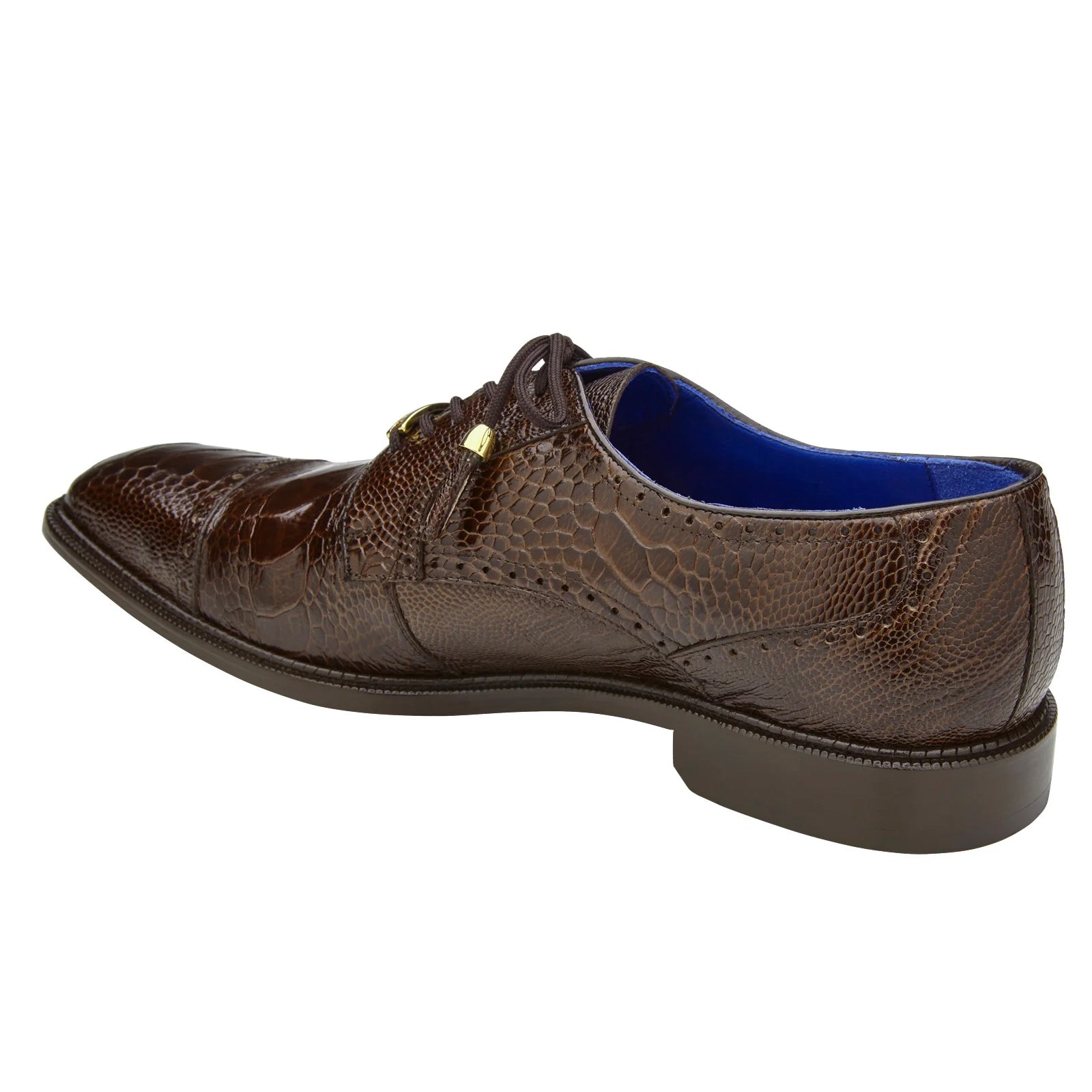 Men's Belvedere Batta Cap Toe Ostrich Dress Shoe in Brown - 9.5-M