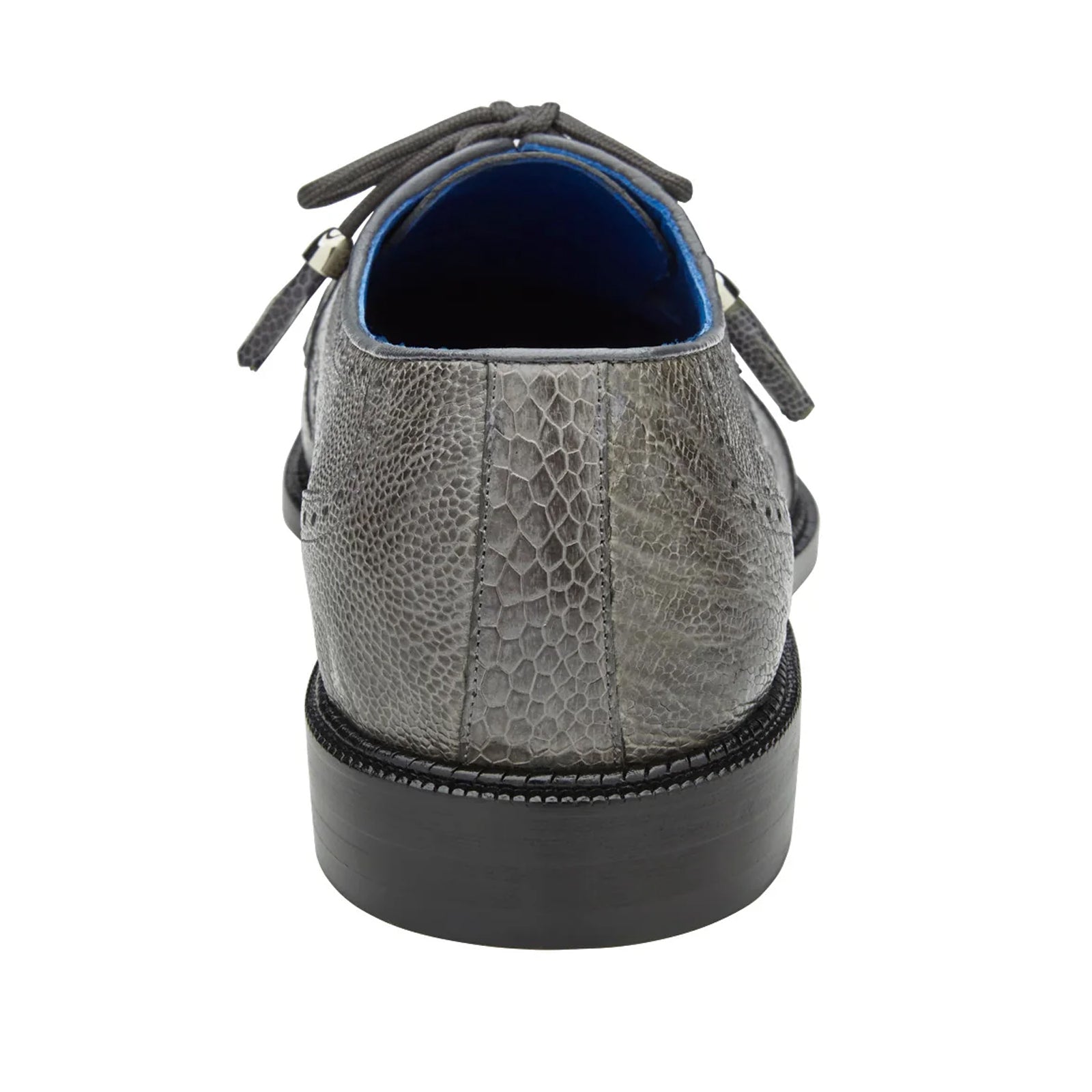 Men's Belvedere Batta Cap Toe Ostrich Dress Shoe in Grey - 10-M