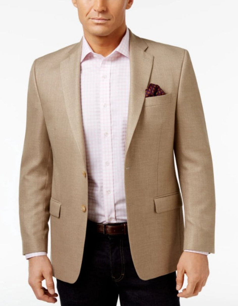 Mens Tan Sport Coat - Beige Color Blazer - Summer Jacket - 36 Short