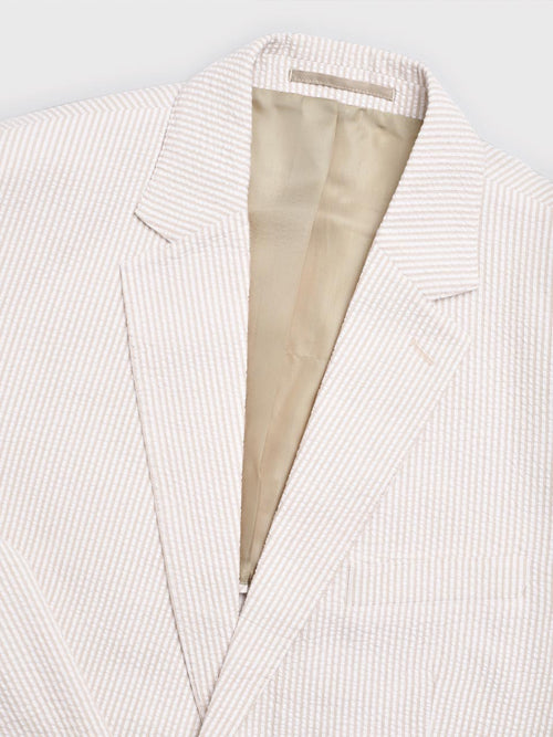 Natural Striped Seersucker Jacket