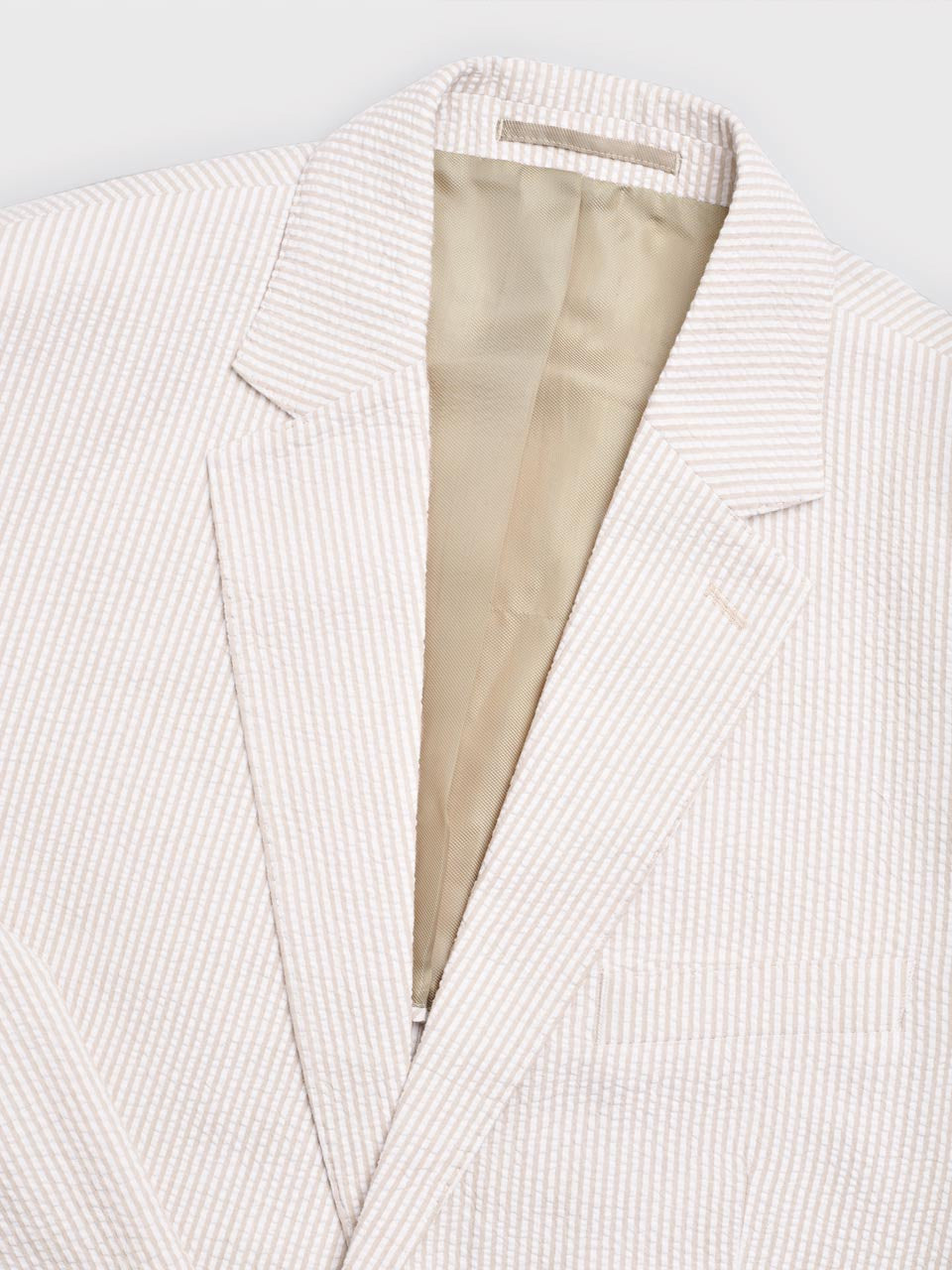 Natural Striped Seersucker Jacket - 34 Short or Extra Small