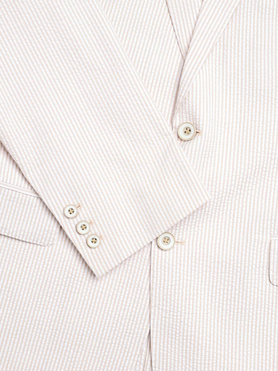 Natural Striped Seersucker Jacket - 34 Short or Extra Small
