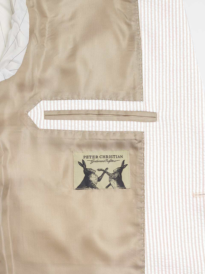 Natural Striped Seersucker Jacket