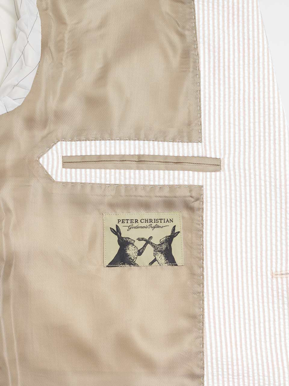 Natural Striped Seersucker Jacket