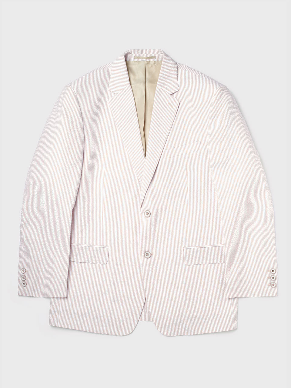 Natural Striped Seersucker Jacket - 34 Short or Extra Small
