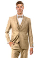 Cheap priced Suit - Men's Two Button Vested Vintage Style Tweed Wedding Beige Suit