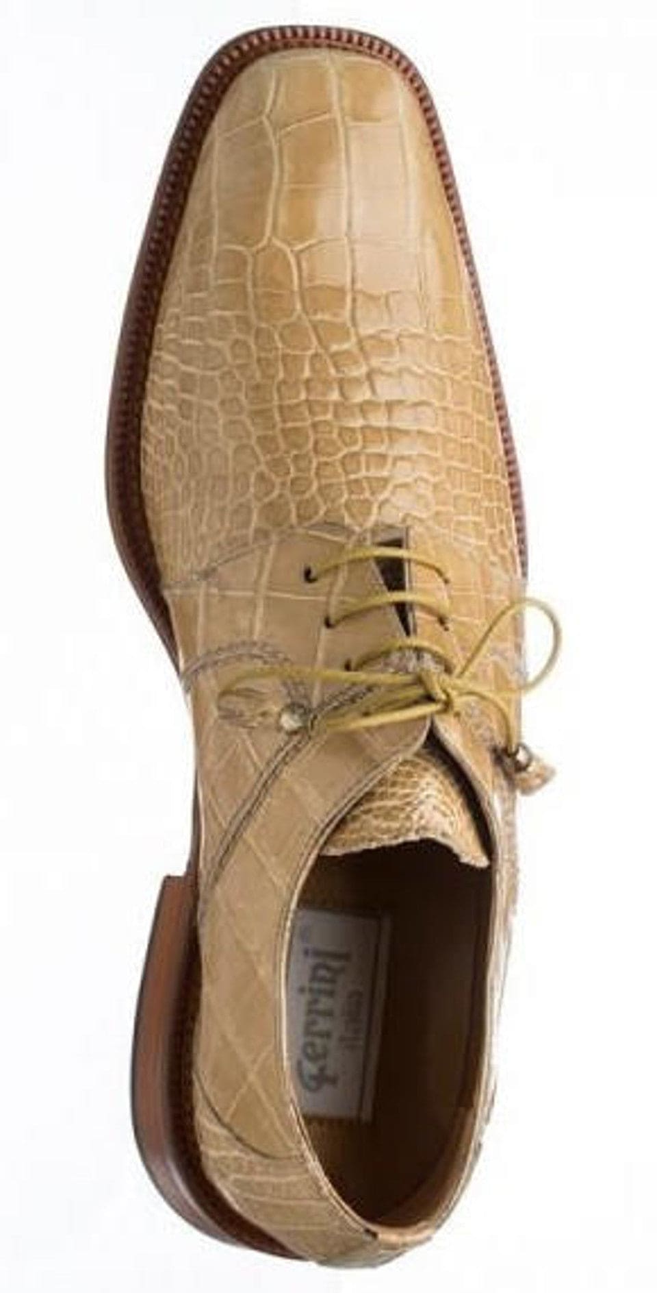 Beige Hand Made Alligator Shoes Exotic Ferrini Shoe - 9
