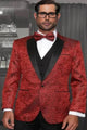 Bellagio Red One Button Notch Four Piece Set Tuxedo