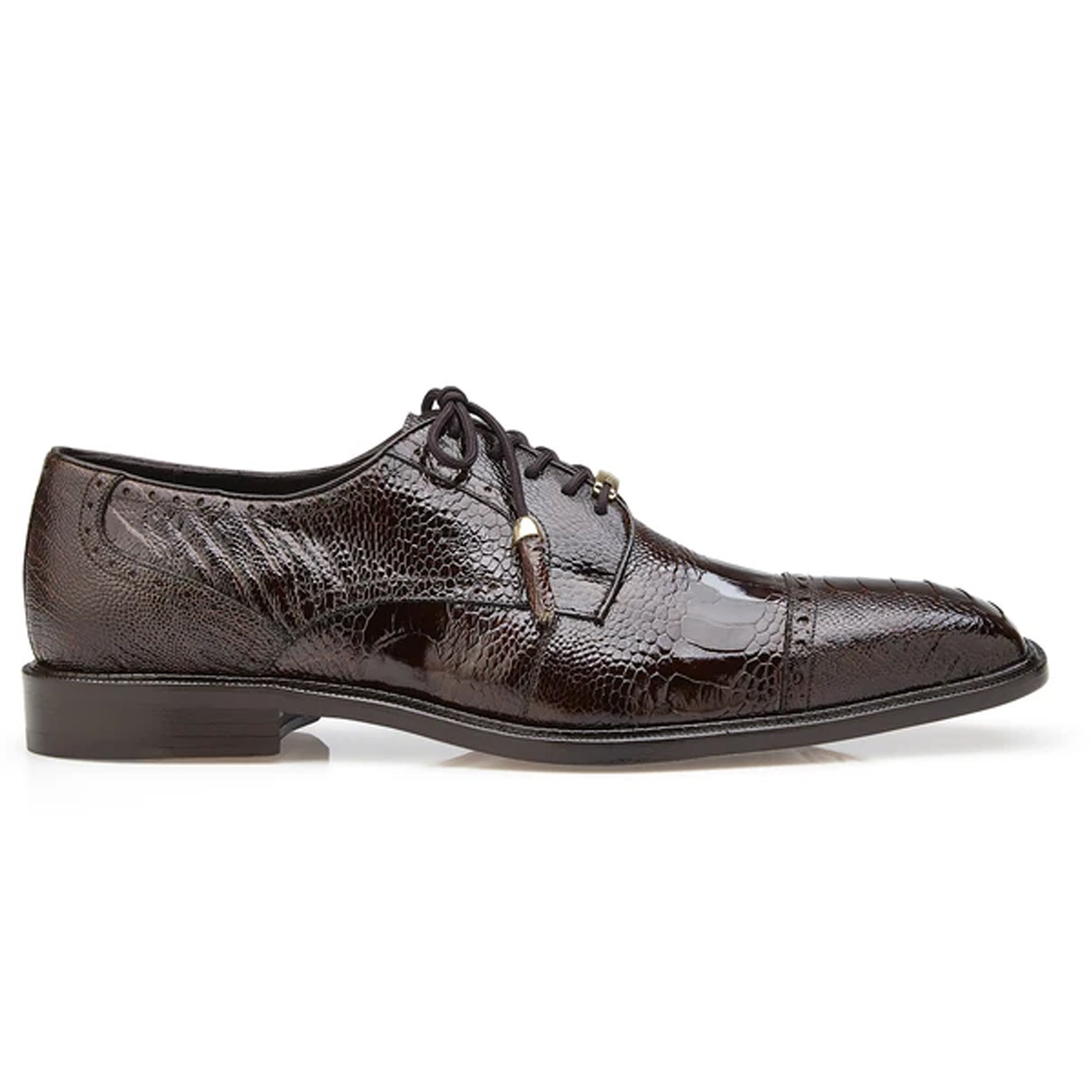 Mens Belvedere Batta Ostrich Cap Toe Derby Dress Shoe in Brown - 9