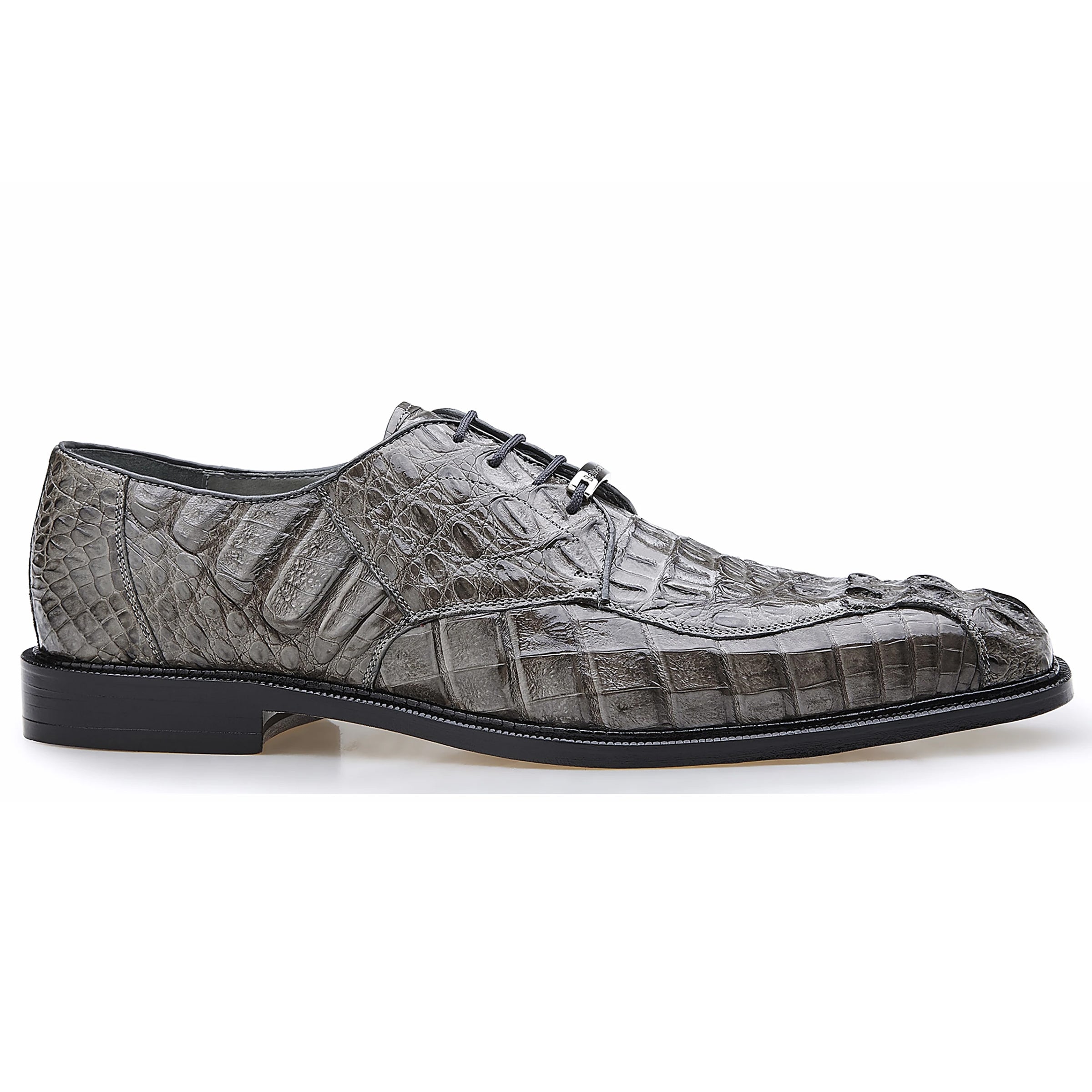 Mens Belvedere Chapo Caiman Crocodile Hornback Dress Shoe in Grey - 9.5