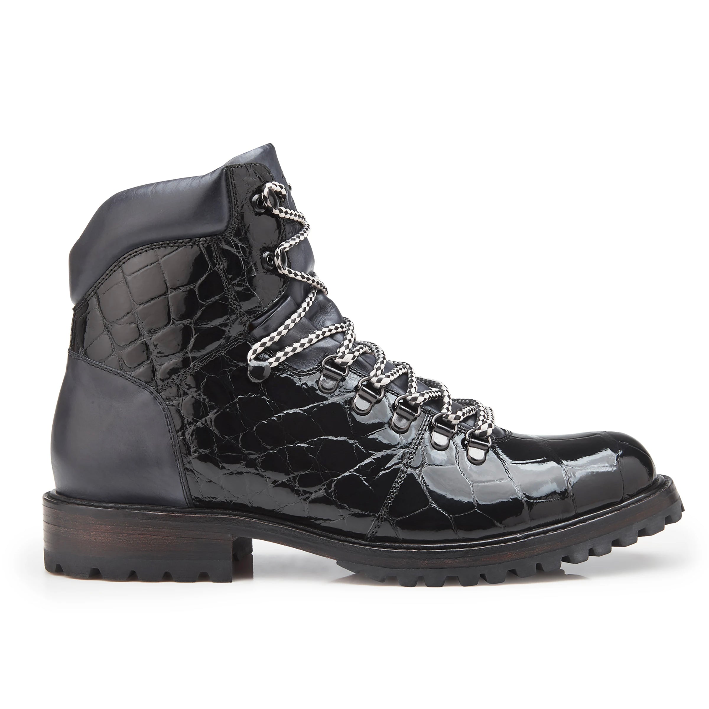 Mens Belvedere Damian Alligator Hiking Boot in Black - 9