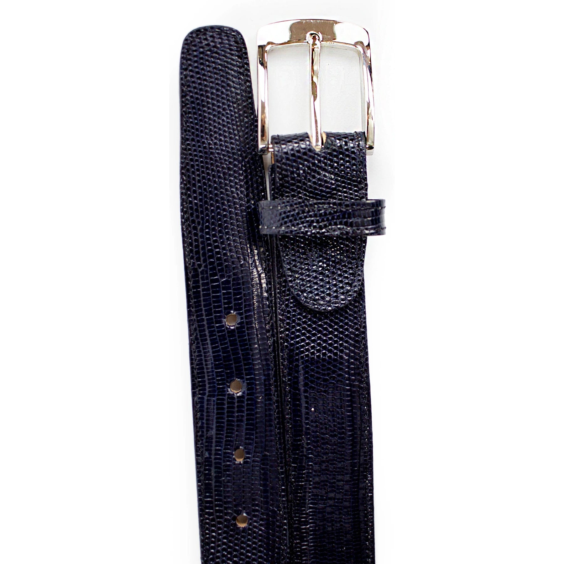 Mens Belvedere Lizard Skin Dress Belt in Grey - 44W One Length Fits All | Cut To Length