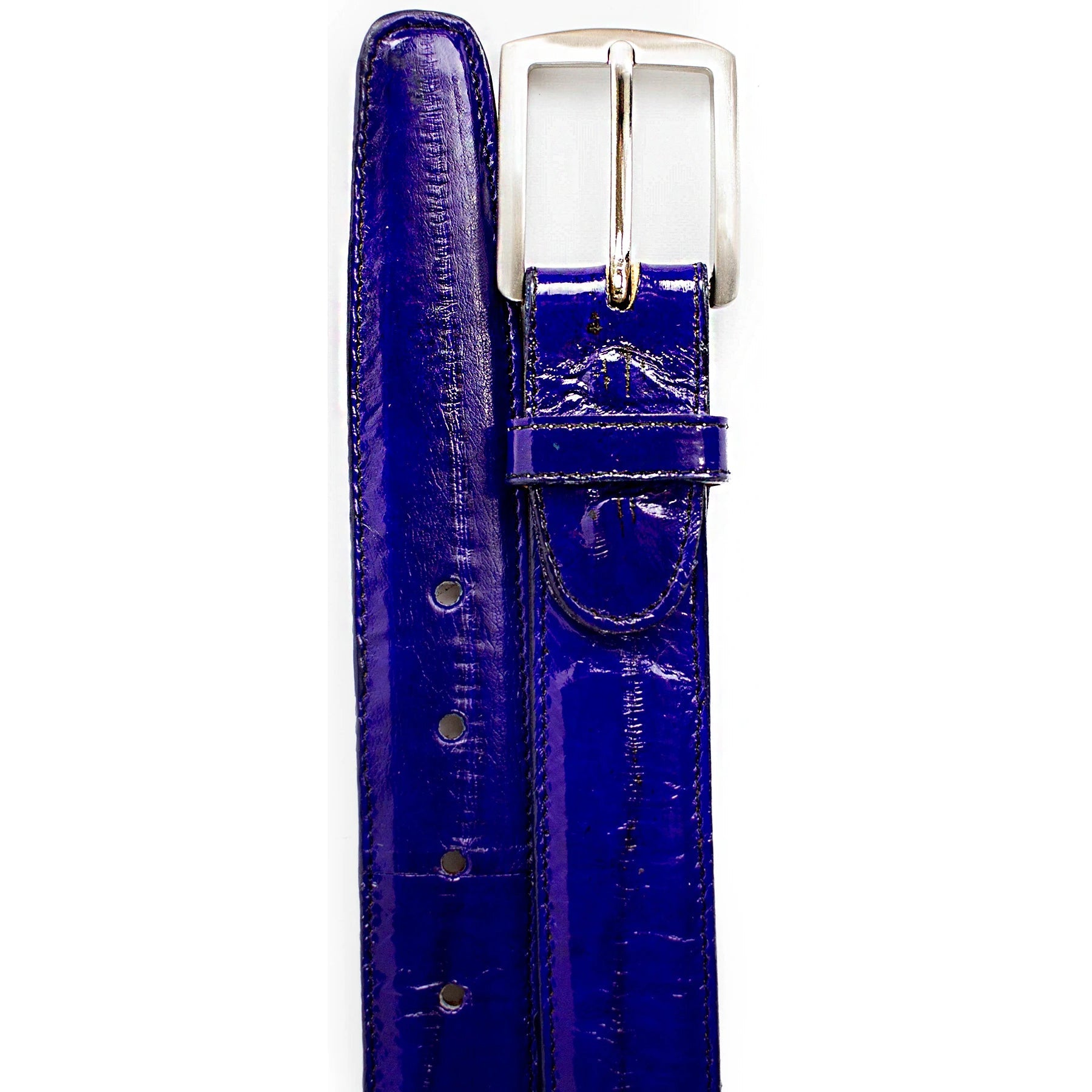 Mens Belvedere Eel Skin Belt in Camel - 44W One Length Fits All | Cut To Length