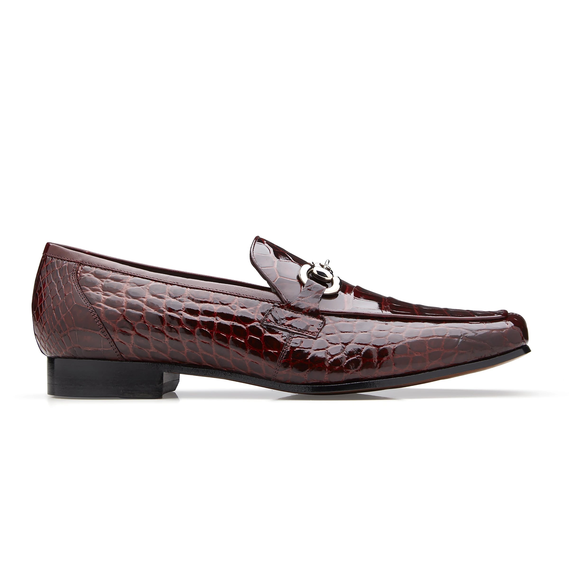 Mens Belvedere Gerald Alligator Dress Loafer Shoe in Black - 8