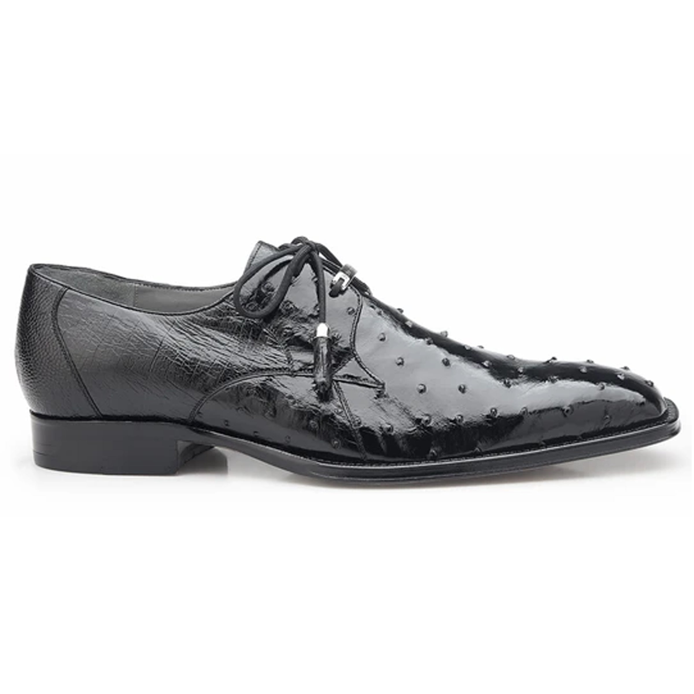 Mens Belvedere Isola Ostrich Quill Dress Shoe in Black - 8