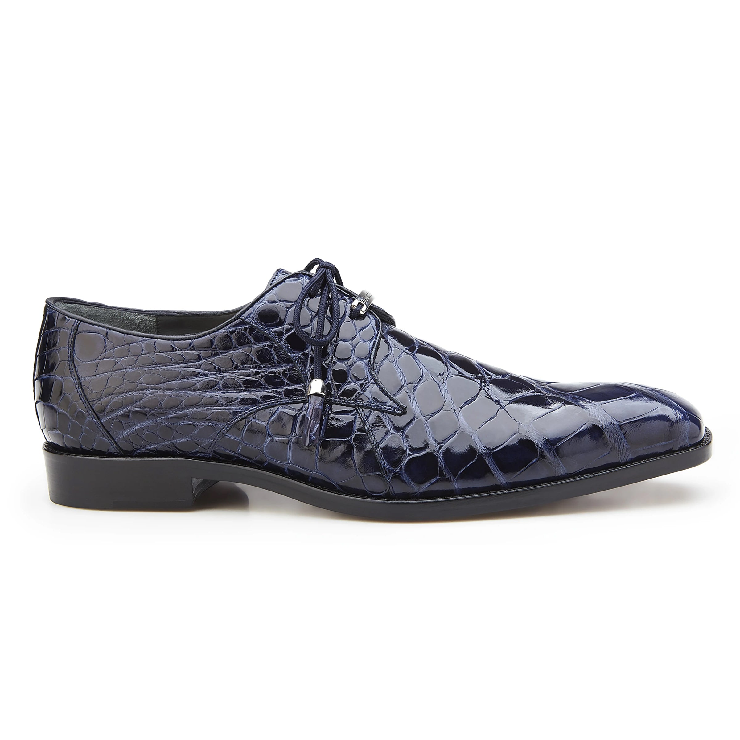 Mens Belvedere Lago Alligator Derby Dress Shoe in Navy - 9