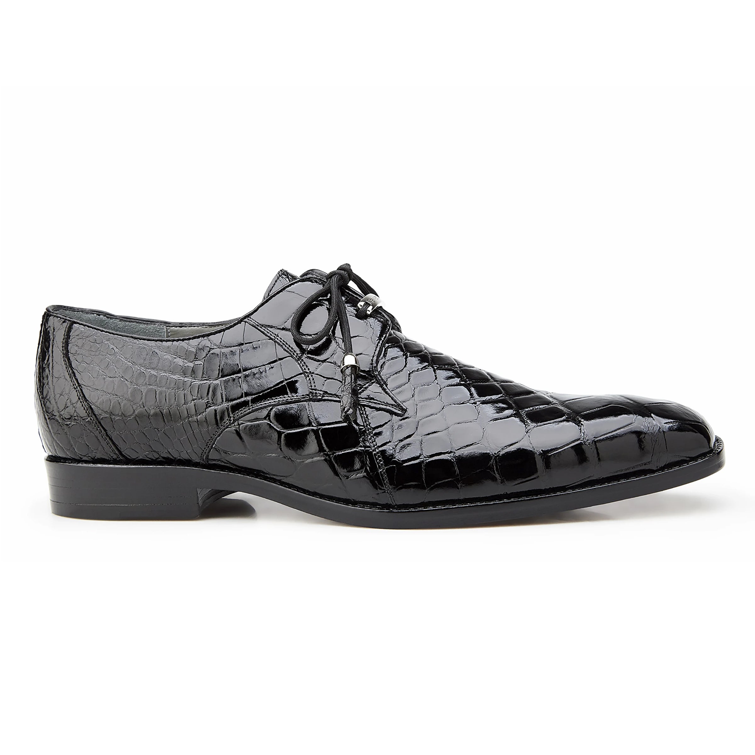 Mens Belvedere Lago Alligator Derby Dress Shoe in Black - 9