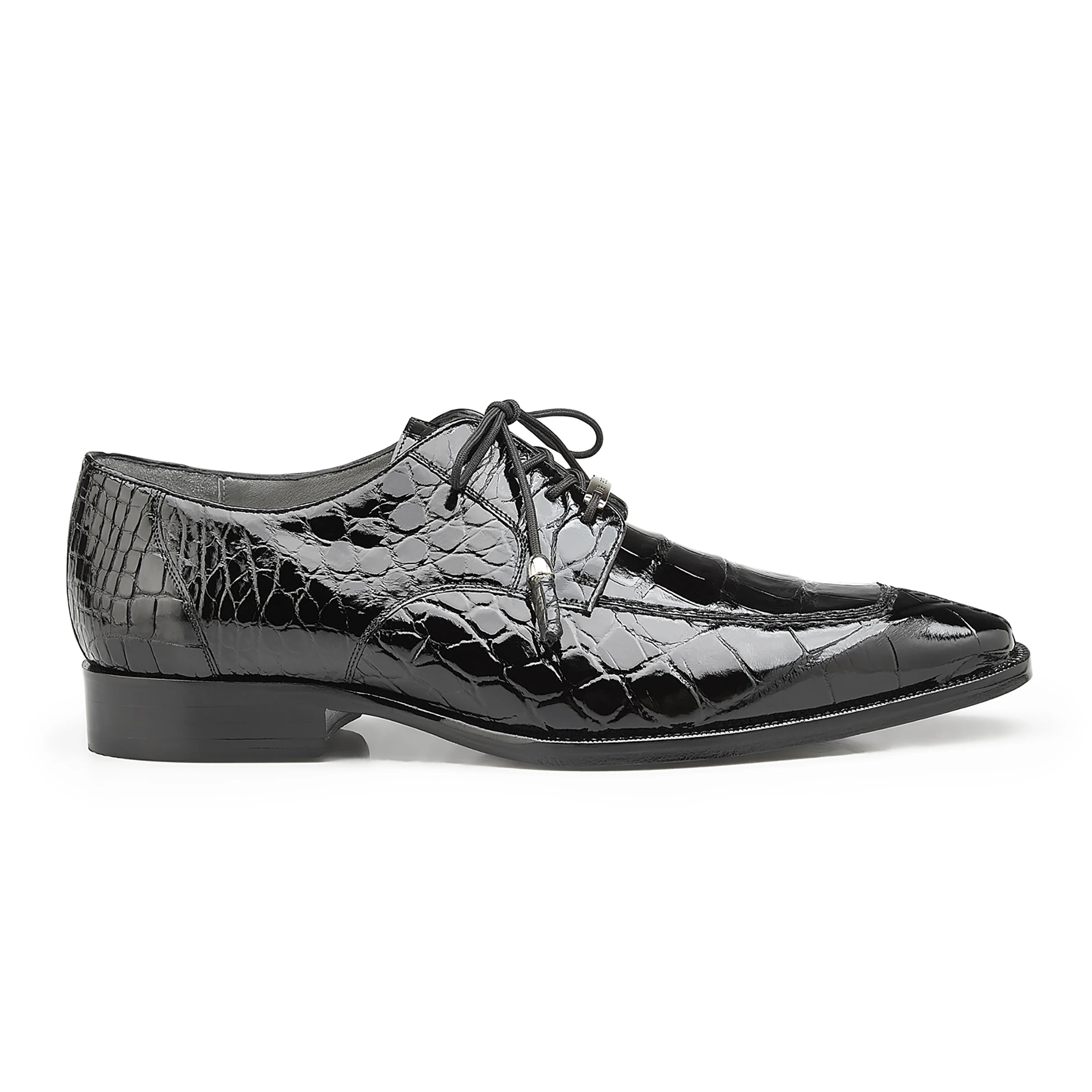 Mens Belvedere Lorenzo Alligator Split Toe Dress Shoe in Black - 14