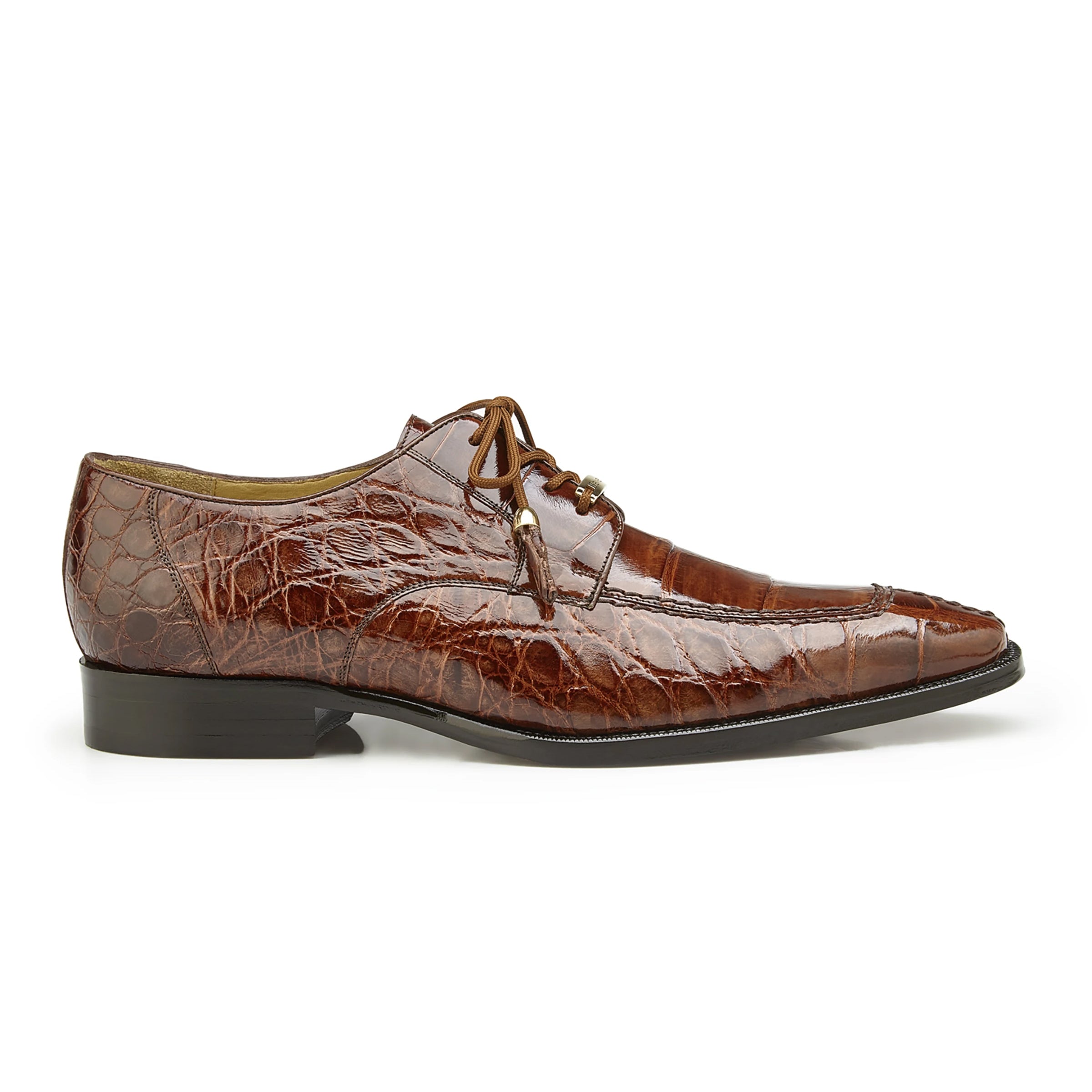 Mens Belvedere Lorenzo Alligator Split Toe Dress Shoe in Brown - 9