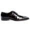Mens Belvedere Mare Eel & Ostrich Cap Toe Dress Shoe in Black
