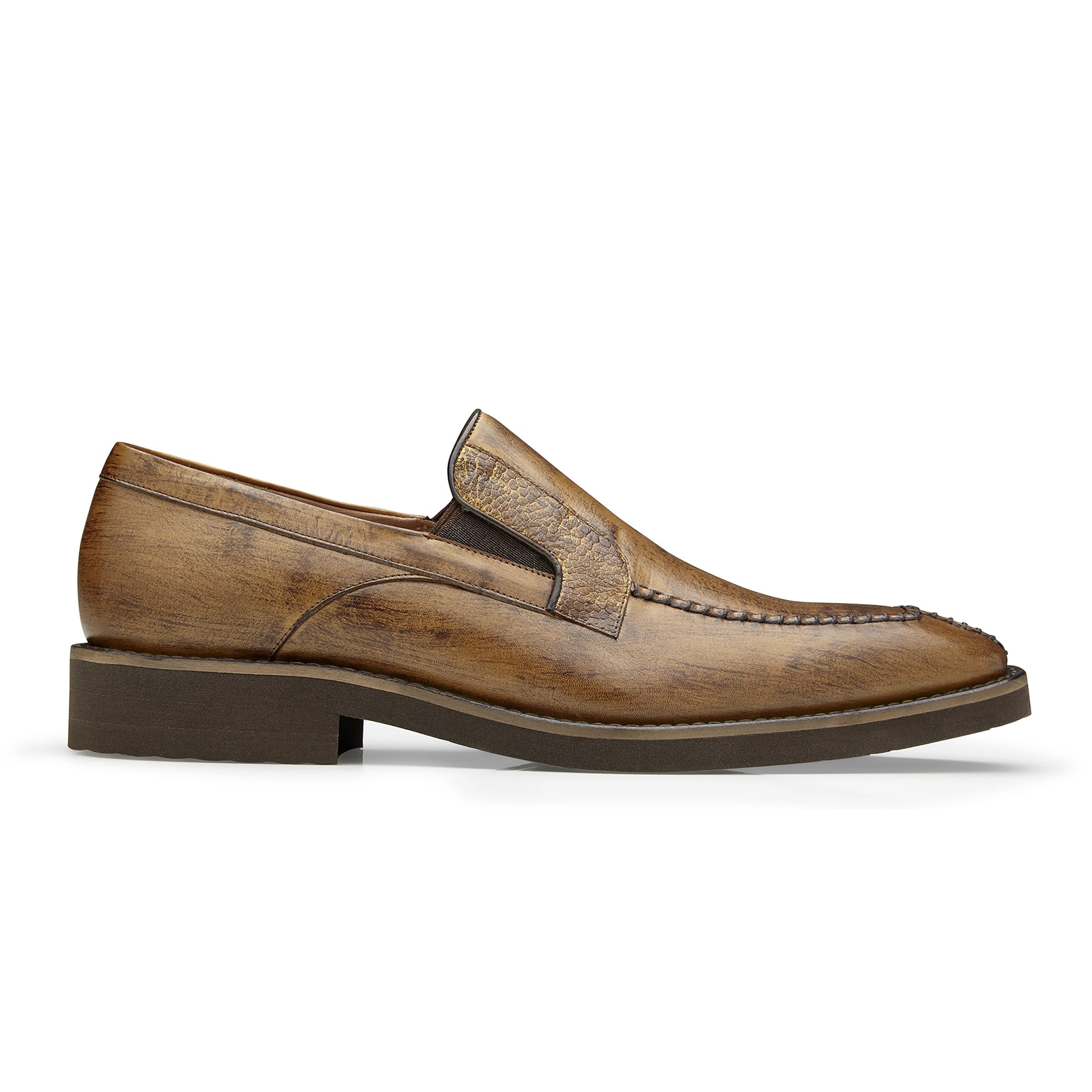 Mens Belvedere Pietro Italian Calf & Ostrich Leg Loafer in Tan - 8