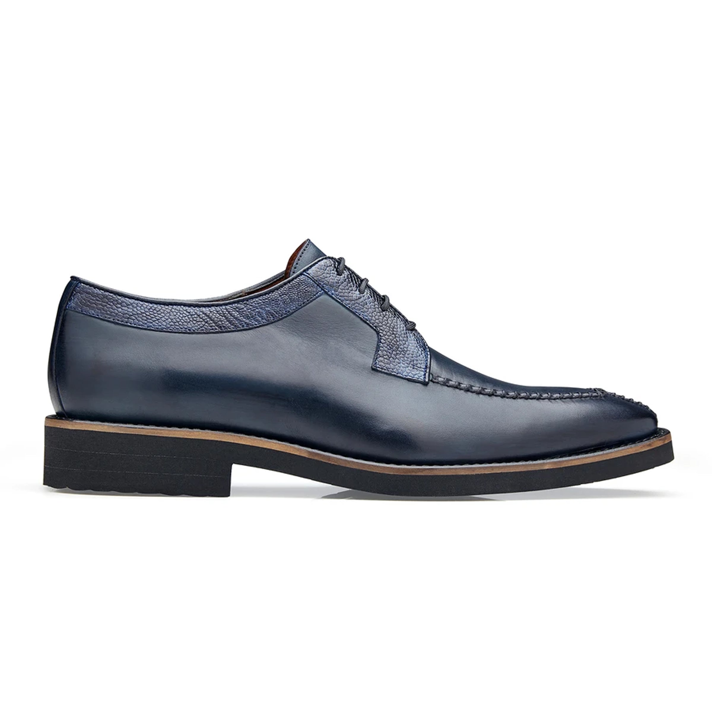 Mens Belvedere Samuel Calf & Ostrich Split Toe Dress Shoe in Blue - 8