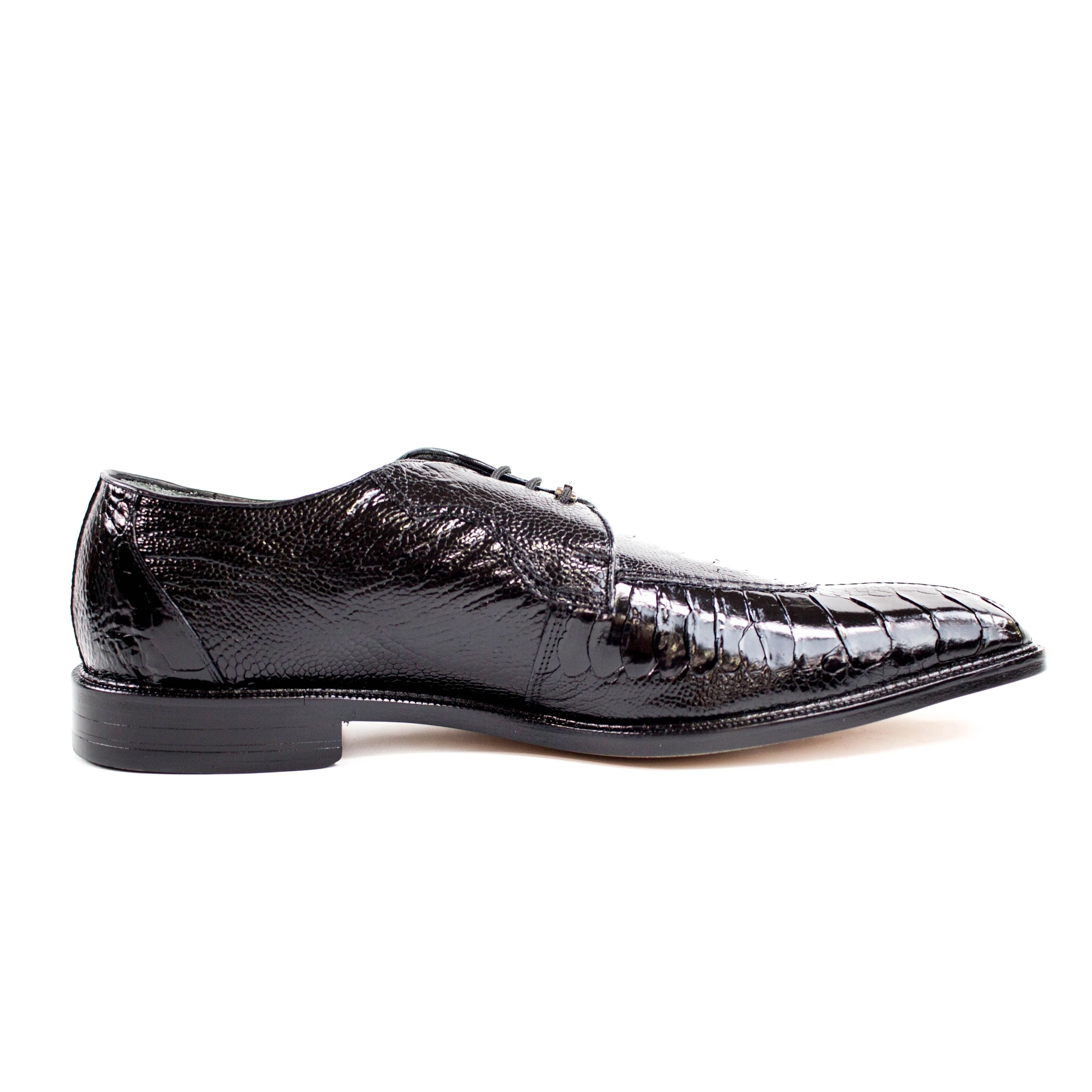 Mens Belvedere Siena Ostrich Leg Split Toe Dress Shoe in Black - 9