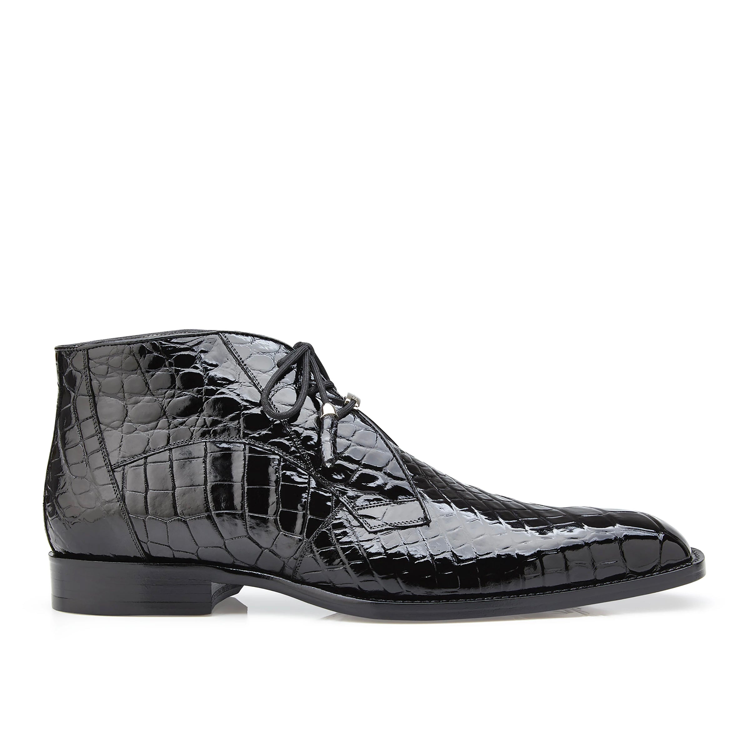 Mens Belvedere Stefano Alligator Dress Boot in Black - 9