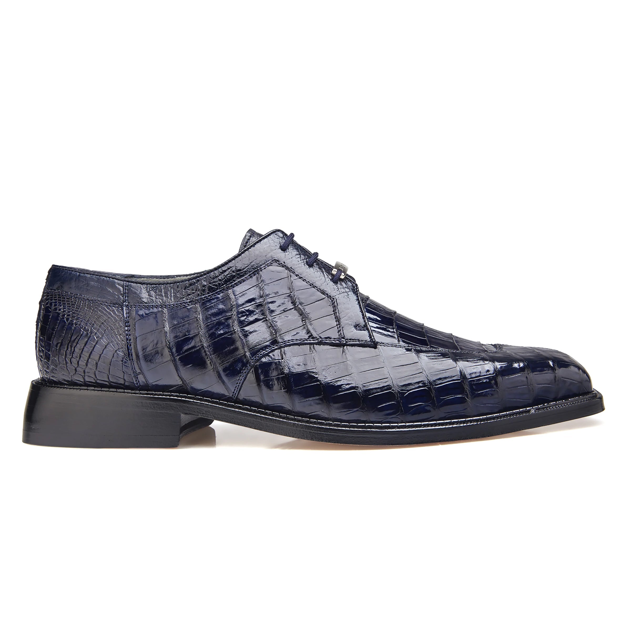 Mens Belvedere Susa Full Caiman Crocodile Dress Shoe in Navy - 15