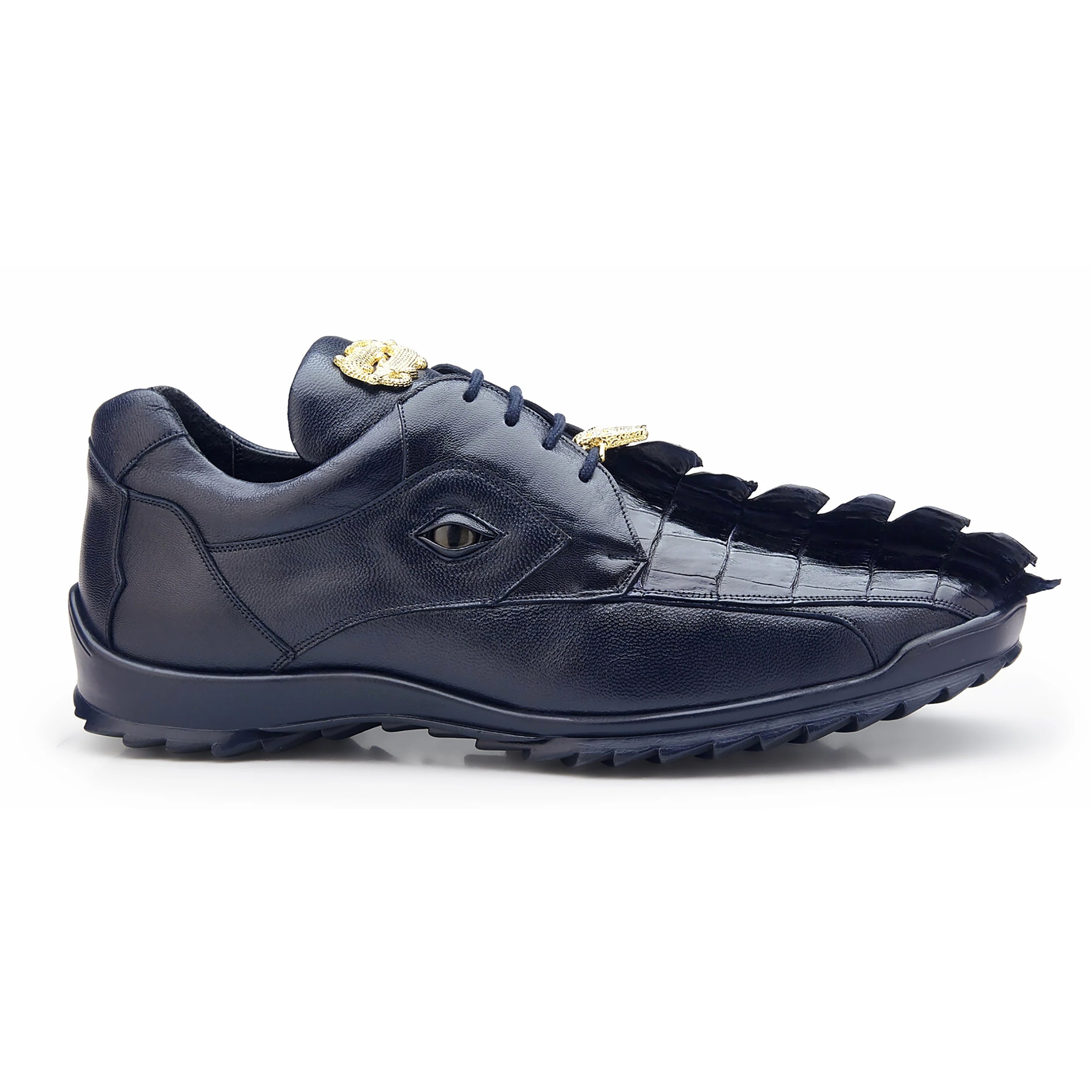 Mens Belvedere Vasco Hornback Crocodile Sneaker in Navy - 8