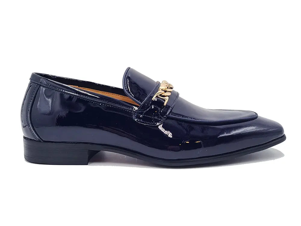 Beveled Squared Toe Patent Leather Loafer - 7.5