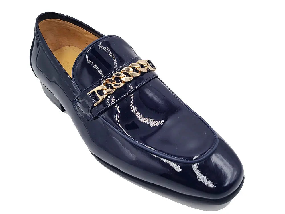 Beveled Squared Toe Patent Leather Loafer - 7.5