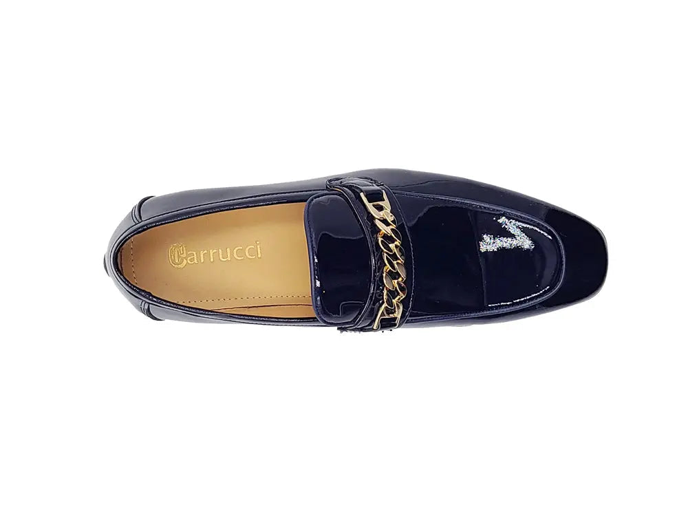 Beveled Squared Toe Patent Leather Loafer - 7.5