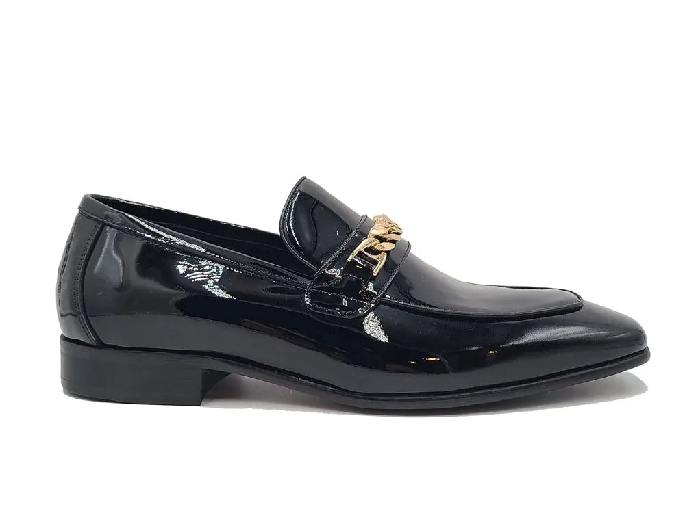 Beveled Squared Toe Patent Leather Loafer - 7.5