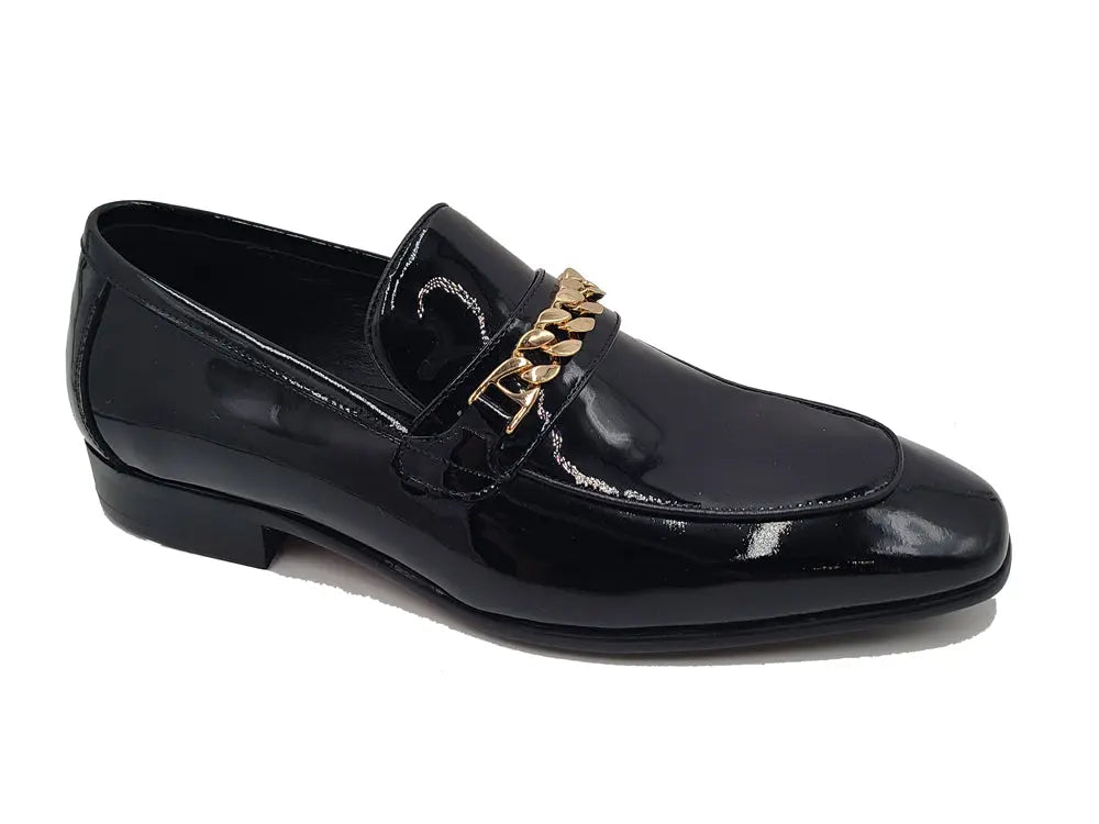 Beveled Squared Toe Patent Leather Loafer - 7.5