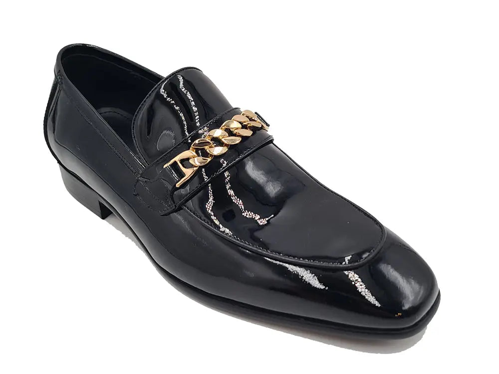 Beveled Squared Toe Patent Leather Loafer - 7.5