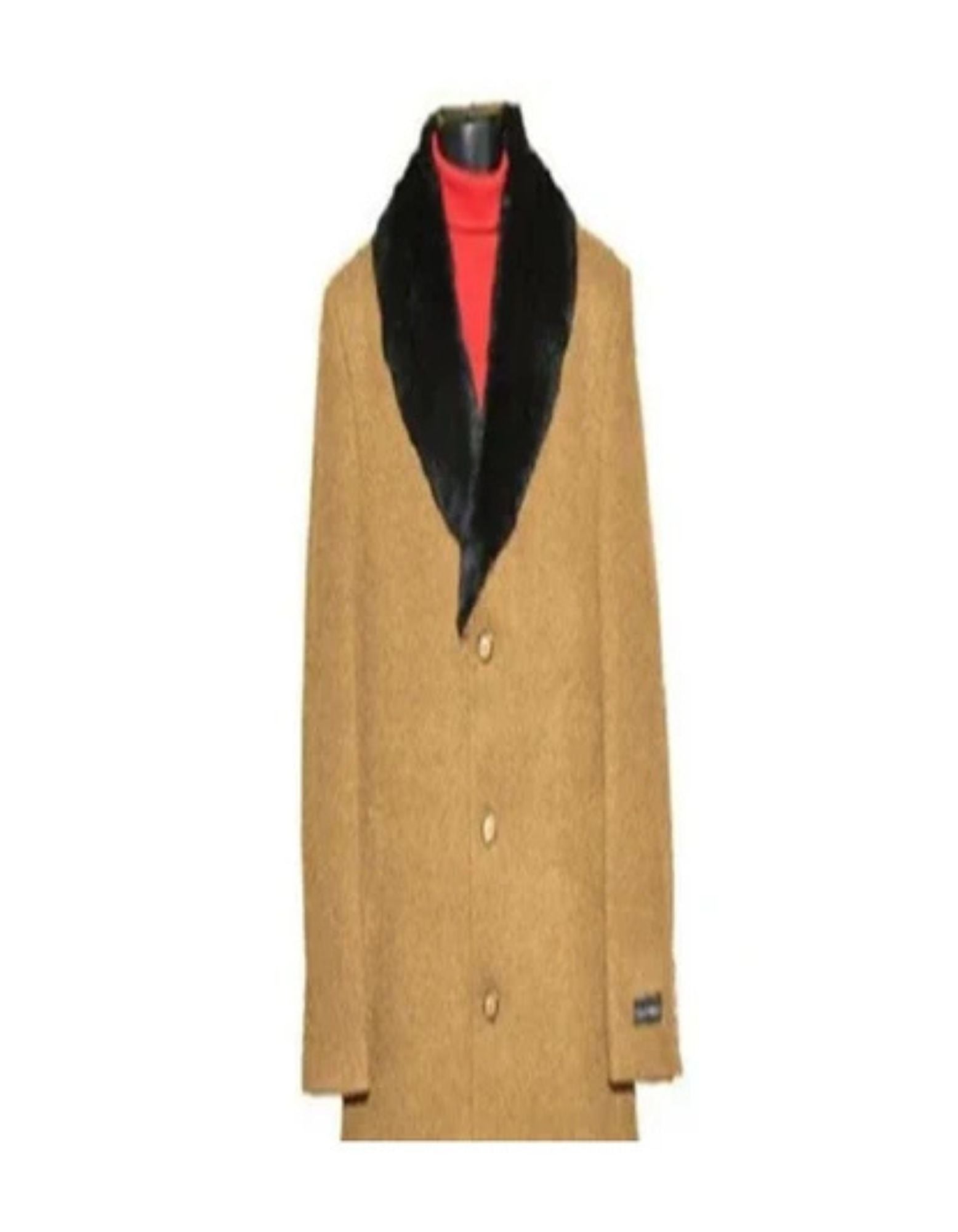 Big And Tall Camel Wool Outerwear Overcoat - Coat Size 38
