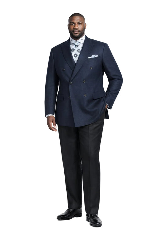 Double Breasted Navy Blazer - Big And Tall Sport Coat