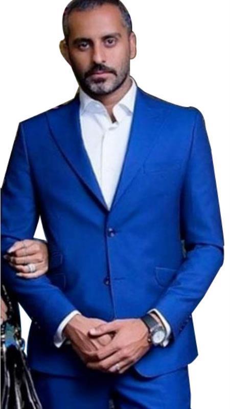 Men’s Dark Royal Blue Suit Separates, Big and Tall Indigo Cobalt Blue Formal Dress Suit