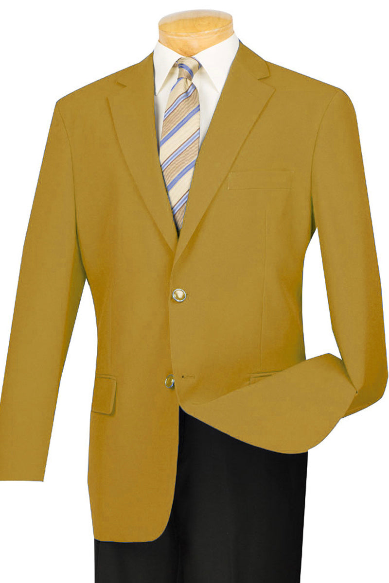 Mens 2 Button Poplin Dress Blazer in Gold - XS