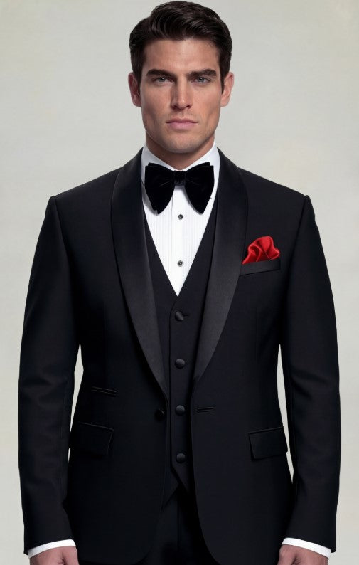 Classic Black Tuxedo – 3 Piece - 34 Short or Extra Small