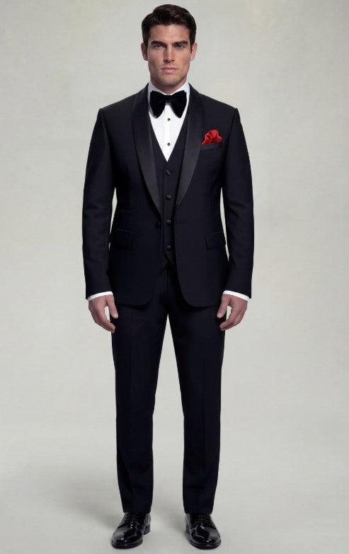 Classic Black Tuxedo – 3 Piece - 34 Short or Extra Small
